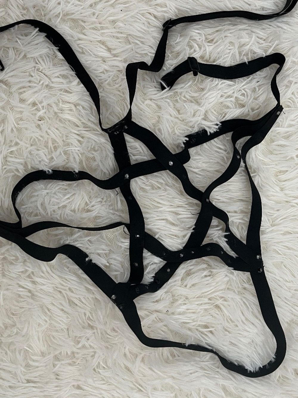 Gemstone pentagram Halloween goth star harness elastic
